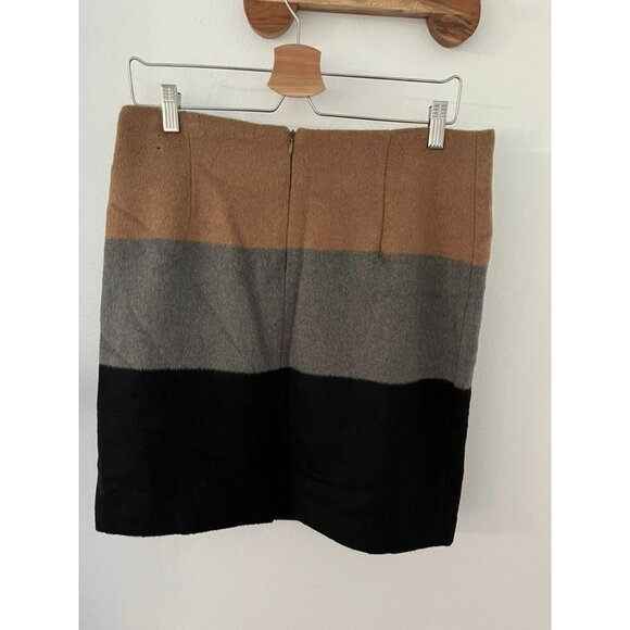 EUC Amanda + Chelsea Women's Colorblock Wool Blend Mini Skirt - Picture 2 of 5